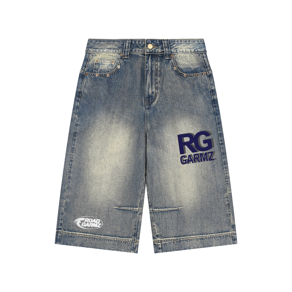 Vintage Wash Baggy Denim Shorts