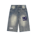 Vintage Wash Baggy Denim Shorts
