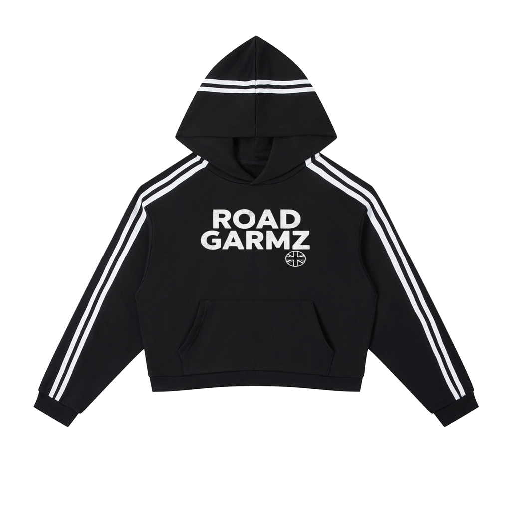 Road Stripes Cropped Hoodie