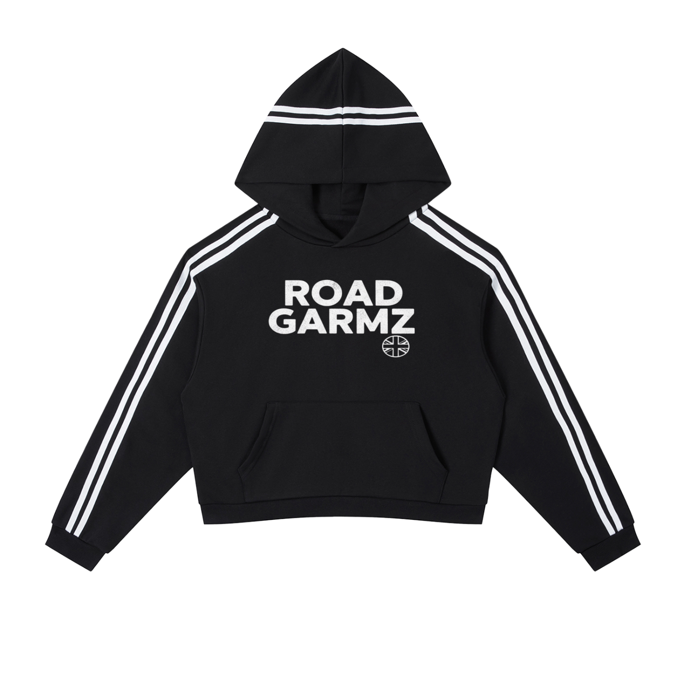 Road Stripes Cropped Hoodie