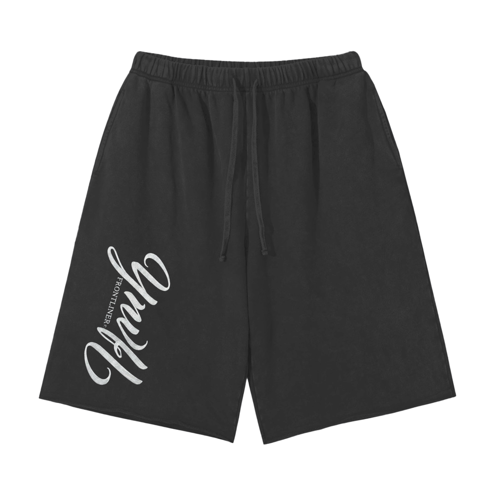 Snow Washed Raw Hem Shorts