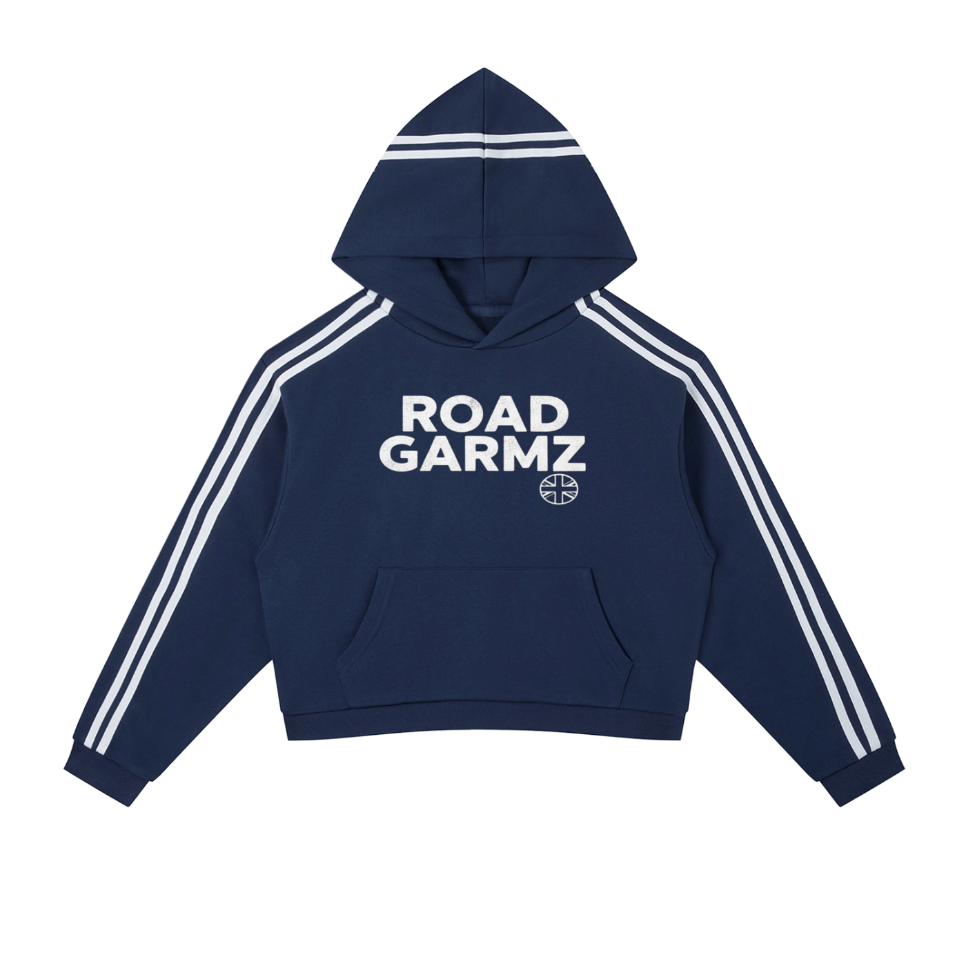 Road Stripes Cropped Hoodie